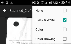 Color Options for Scanned Documents on Google Drive