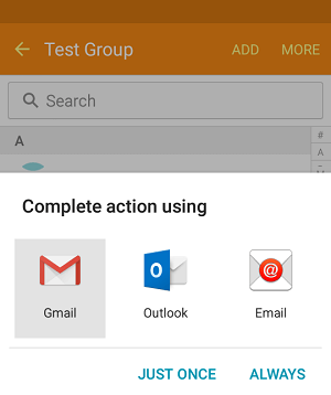 Send Email With Option on Android Phone