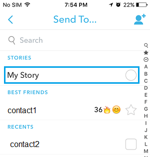 Snapchat Send to Screen