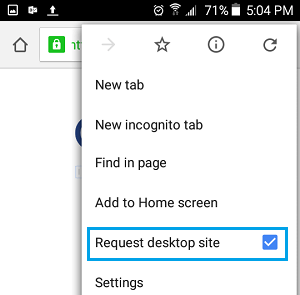 Switch Back to Mobile Site in Chrome on Android
