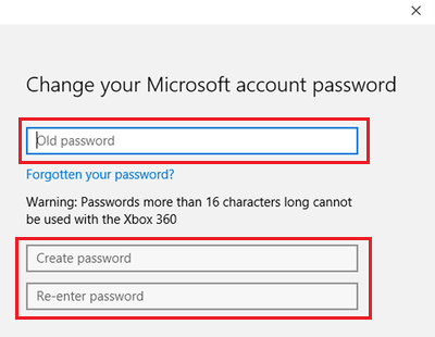 Create New Microsoft Account Password