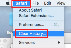 Option „Verlauf Löschen“ Im Safari-Browser Auf Dem Mac