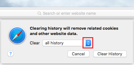 Wählen Sie Im Safari-Browser Auf Dem Mac Die Option „Zu Löschender Browserverlauf“.