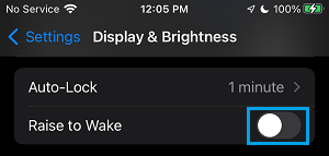 Disable Raise to Wake on iPhone