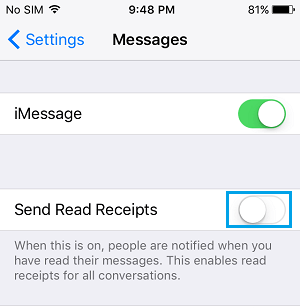 Disable Read Reciepts for All Contacts on iPhone