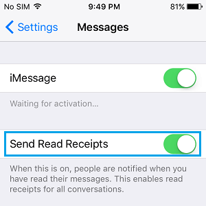 Enable Read Reciepts for All Contacts on iPhone