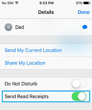 Enable Read Reciepts For Individual Contacts on iPhone