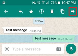 Forward WhatsApp Message on Android Phone