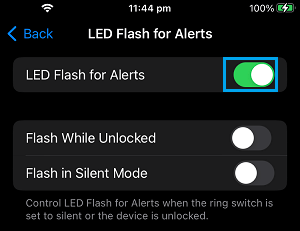 Make iPhone Flash For Alerts