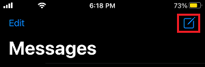 Compose New Message Icon on iPhone