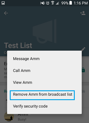 Remove Contact From WhatsApp Broadcast List On Android Phone