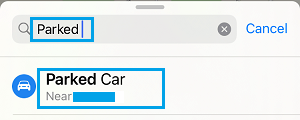 Search Parked Car on iPhone Apple Maps