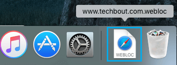 Shortcut to Website Placed on Dock of Mac