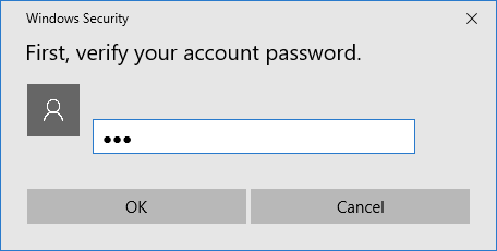 Verify User Account Password Option in Windows