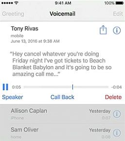 Voicemail Message Transcribed To Text Format on iPhone