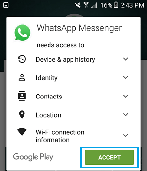 Provide WhatsApp Access to Contacts on Android Phone
