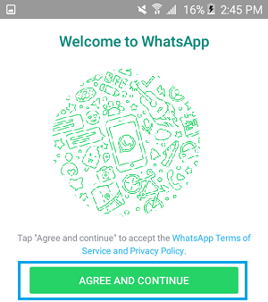 Accept WhatsApp Terms and Conditions On Android Phone
