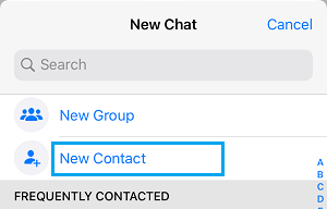 Add New WhatsApp Contact on iPhone