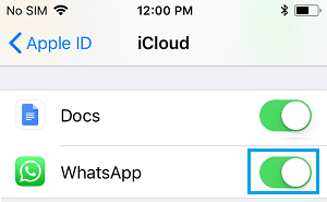 Allow WhatsApp to Access iCloud on iPhone