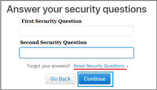 Apple ID Security Questions