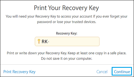 Apple ID Recovery Key