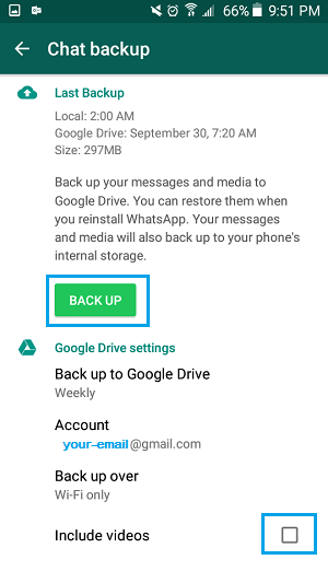 Backup WhatsApp Messages and Photos on Android Phone