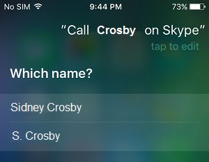 Call Contacts on Skype Using Siri