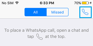 Phone Icon in WhatsApp on iPhone