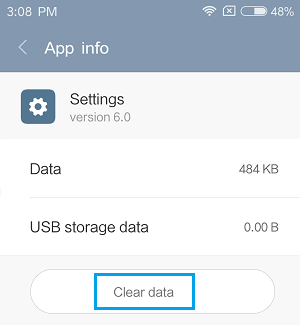 Clear Settings App Data, Files and Settings on Android Phone