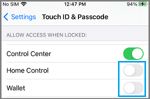 Disable Home Control And Wallet from iPhone Lock Screen