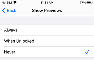 Disable Message Previews on iPhone Lock Screen