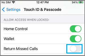 Disable Return Missed Calls Feature on iPhone Lock Screen