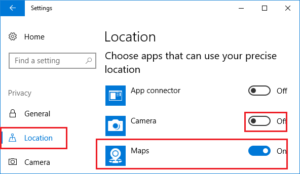 Disable Location Tracking For Specific Apps in Windows 10