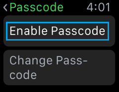 Enable Passcode on Apple Watch