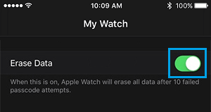 Erase Data After 10 Failed Attempts on Apple Watch
