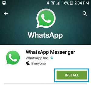 Install WhatsApp Messenger on Android Phone