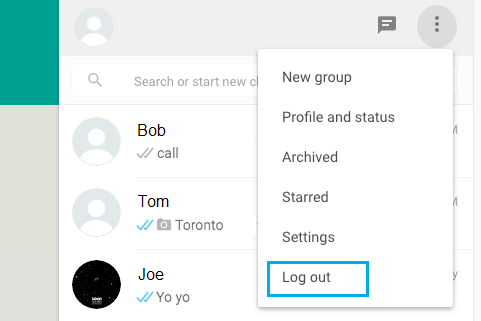 Logout of WhatsApp on Mac