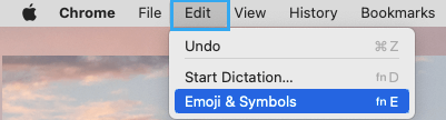 Open Emoji Keyboard on Mac