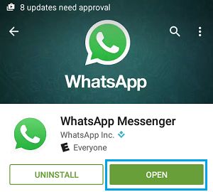 Open WhatsApp on Android Phone