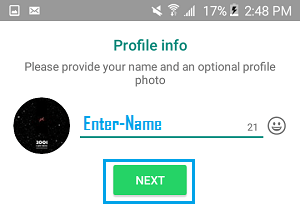 Provide WhatsApp Profile Name on Android Phone