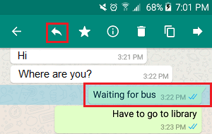 Reply To Message Option On WhatsApp Android Phone