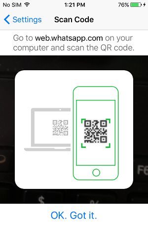 Scan WhatsApp Web QR Code Using Smartphone