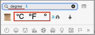 Insert Degree Symbol on Mac Using Emoji Keyboard