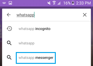 Search WhatsApp On Google Play Store