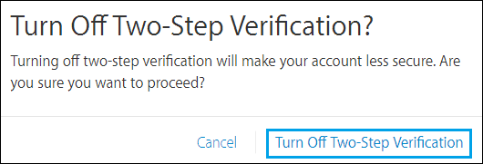 Turn Off Two Step Verification Pop Up