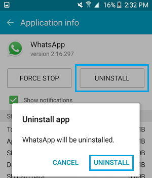 Uninstall WhatsApp From Android Phone