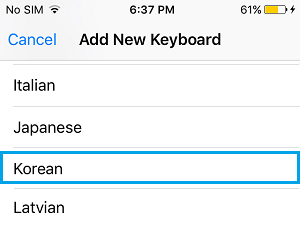 Add Korean Keyboard on iPhone
