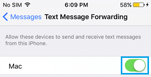 Enable Text Message Forwarding between iPhone and Mac