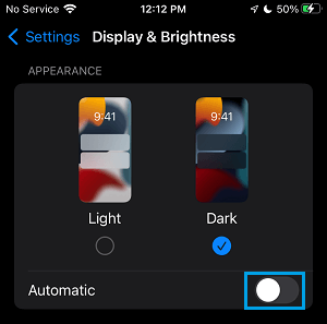 Disable Automatic Brightness on iPhone
