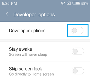 Disable Developer Options on Android Phone